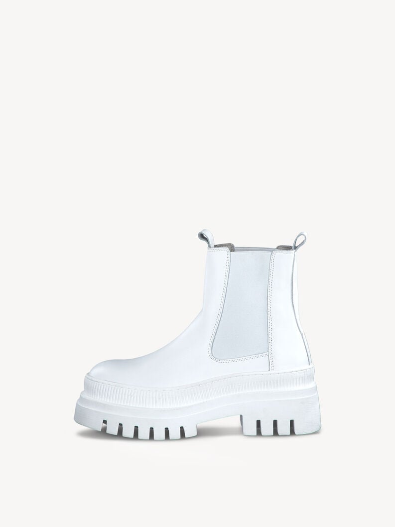 Tamaris | Leder Chelsea Boot - White | White Lea.Uni