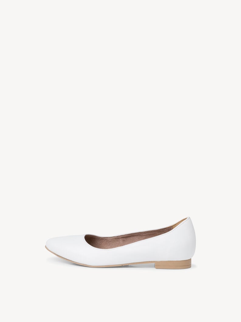 Tamaris | Lederballerina - White | White Leather