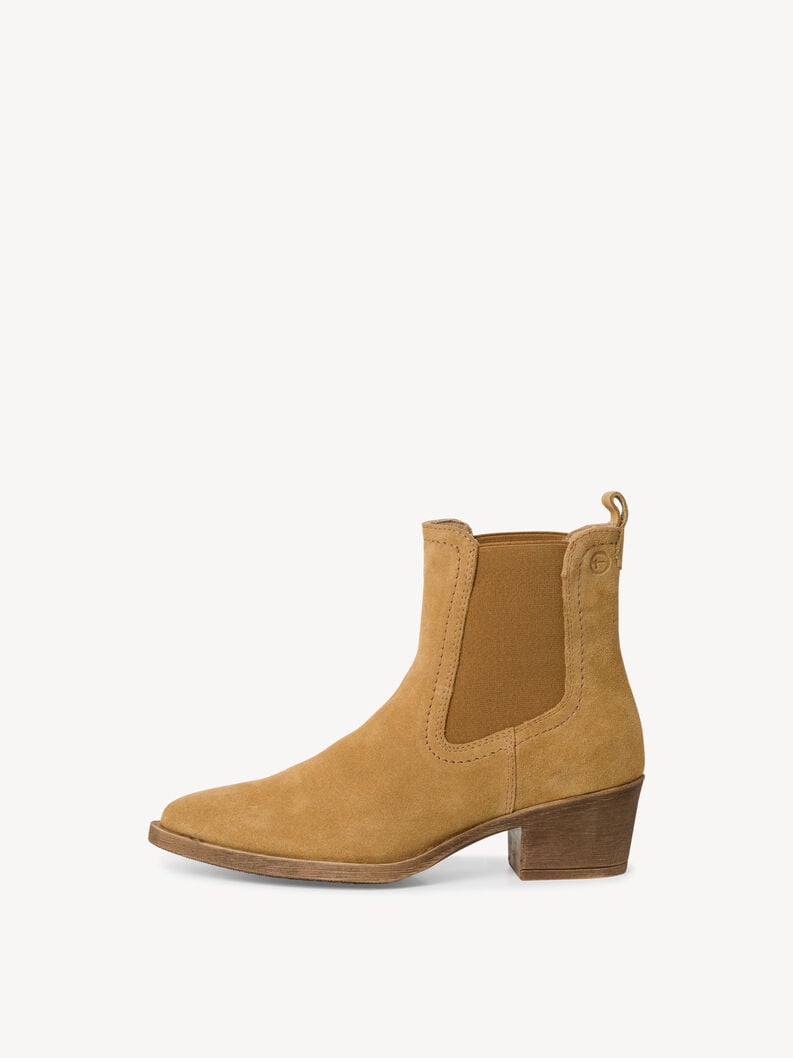 Tamaris | Lederstiefelette - Braun | Camel