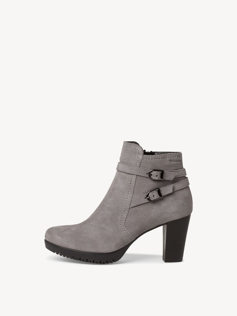 Tamaris | Lederstiefelette - Grau | Grey Suede