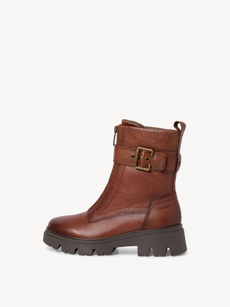 Tamaris | Lederstiefelette - Braun | Cognac