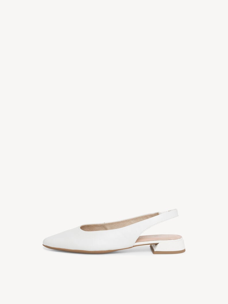 Tamaris | Lederslingpumps - White | White Leather