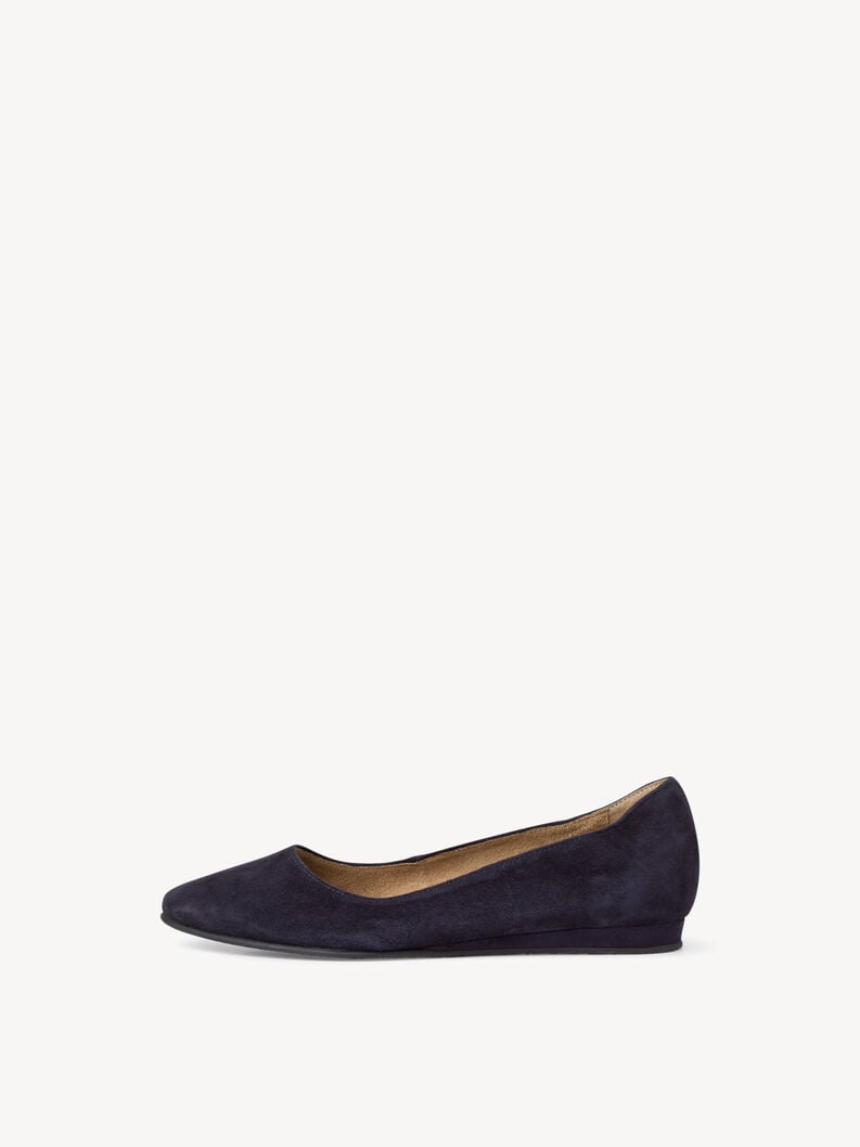 Tamaris | Lederballerina - Blau | Navy