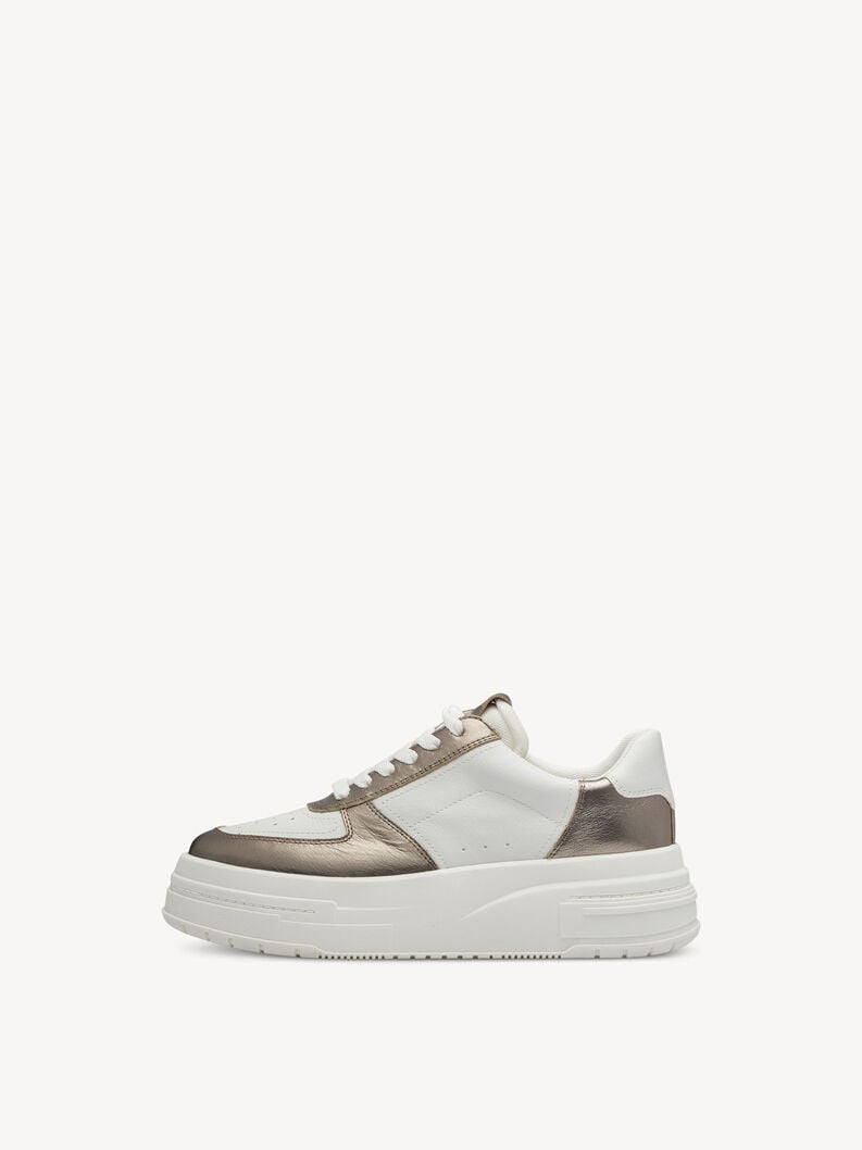 Tamaris | Ledersneaker - White | White/Pewter