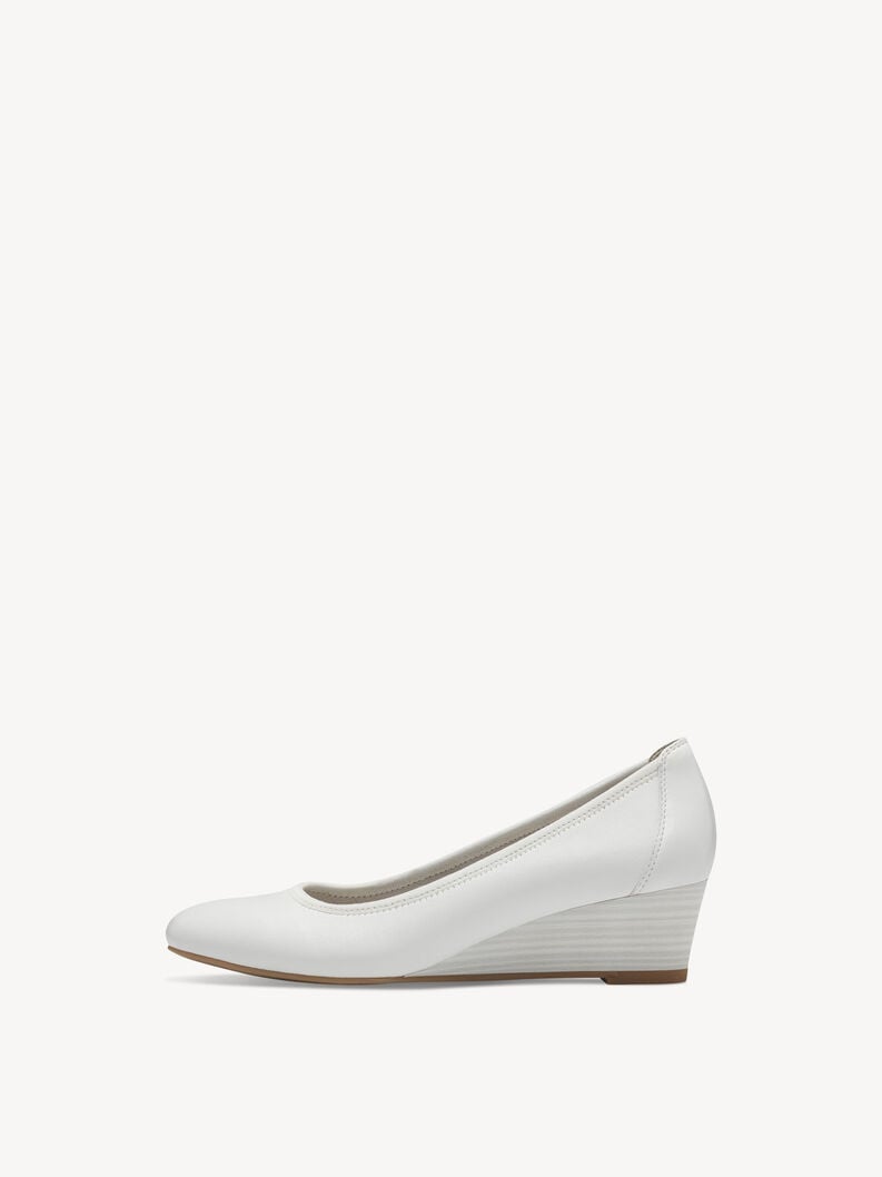 Tamaris | Lederkeilpumps - White | White Leather