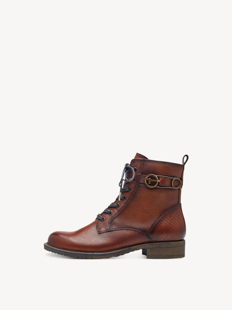 Tamaris | Lederstiefelette - Braun | Cognac