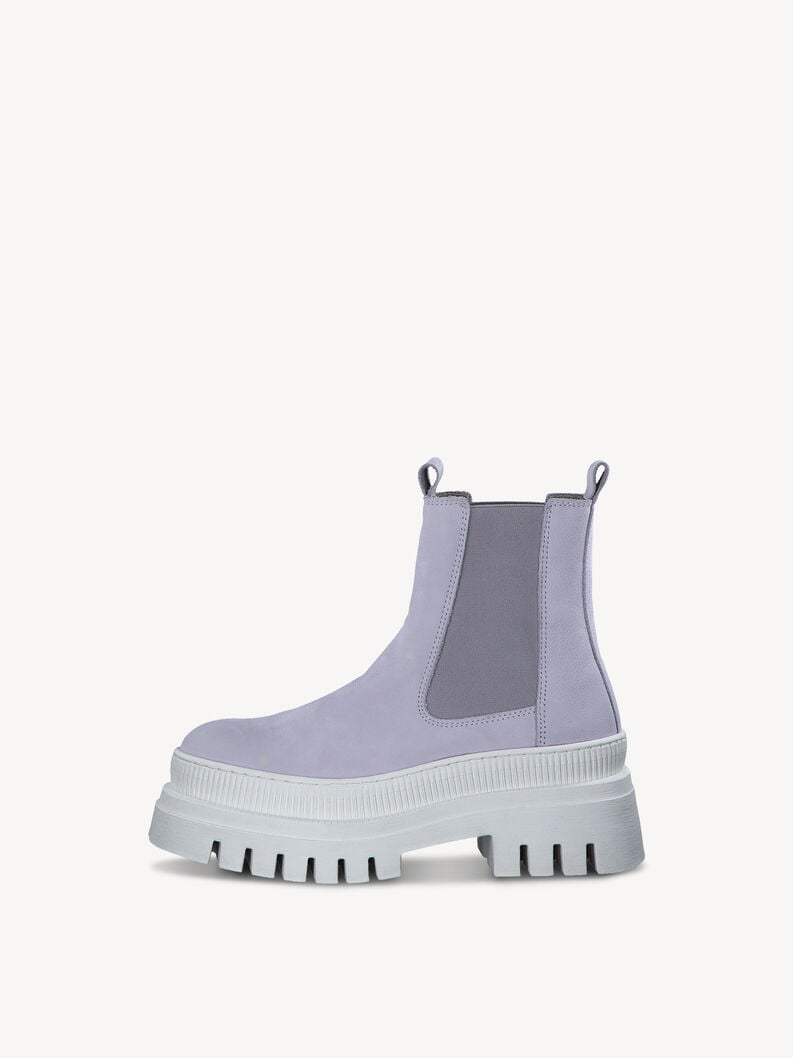 Tamaris | Leder Chelsea Boot - Lila | Lilac/Offwhite