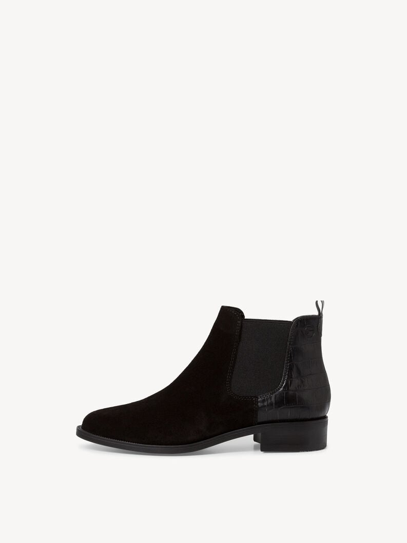 Tamaris | Leder Chelsea Boot - Schwarz | Blk Sued./Str.