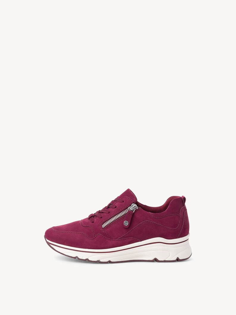 Tamaris | Ledersneaker - Rot | Bordeaux Nubuc