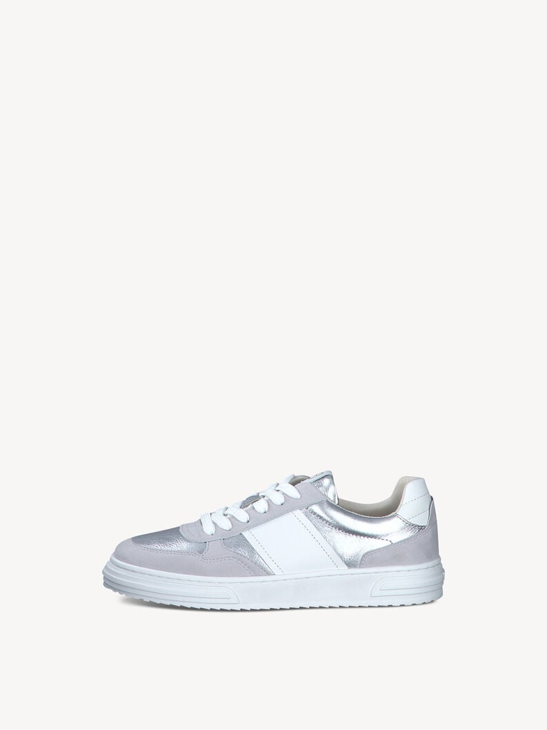 Tamaris | Ledersneaker - Silber | Silver Comb