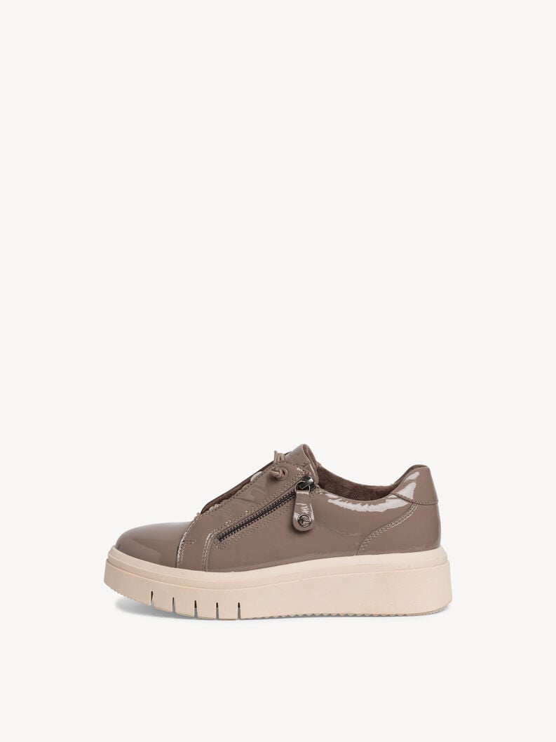 Tamaris | Ledersneaker - Braun | Taupe Patent