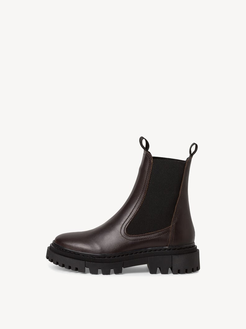 Tamaris | Leder Chelsea Boot - Braun | Dark Brown