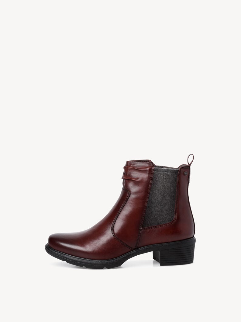 Tamaris | Leder Chelsea Boot - Rot | Bordeaux