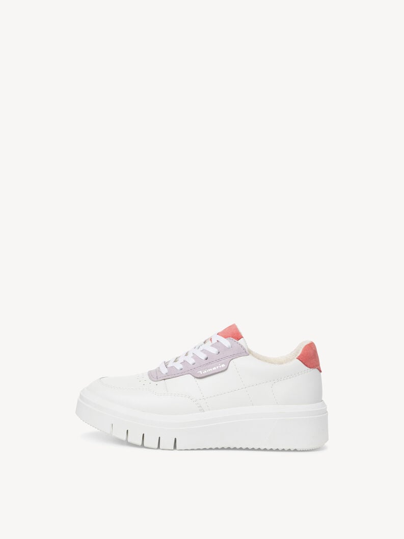 Tamaris | Ledersneaker - White | White/Lavender