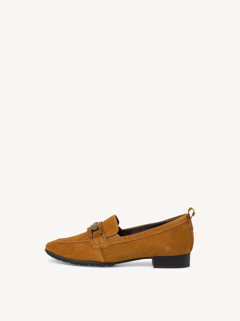 Tamaris | Lederslipper - Braun | Camel Suede