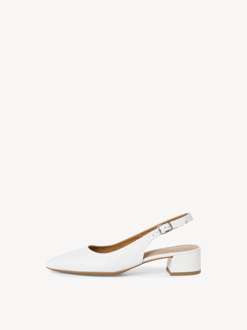 Tamaris | Lederslingpumps - White | White Leather