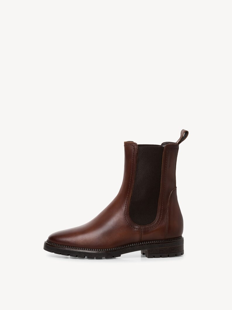 Tamaris | Leder Chelsea Boot - Braun | Cognac