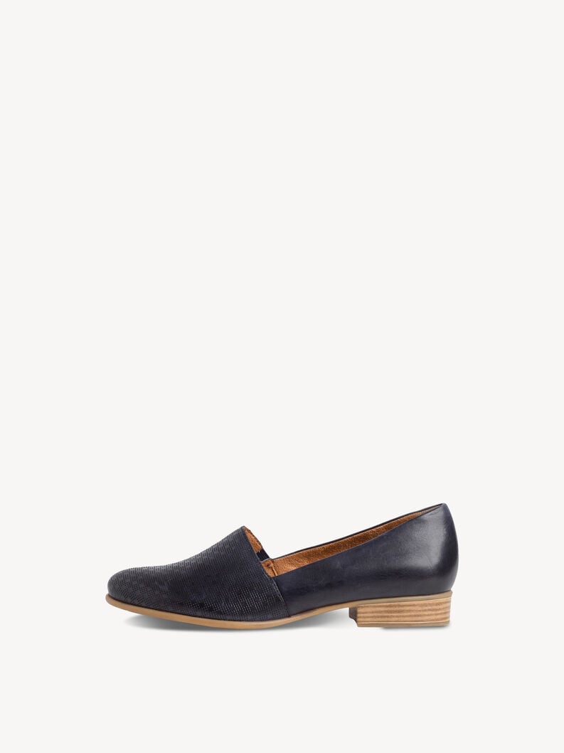 Tamaris | Lederslipper - Blau | Navy Structure