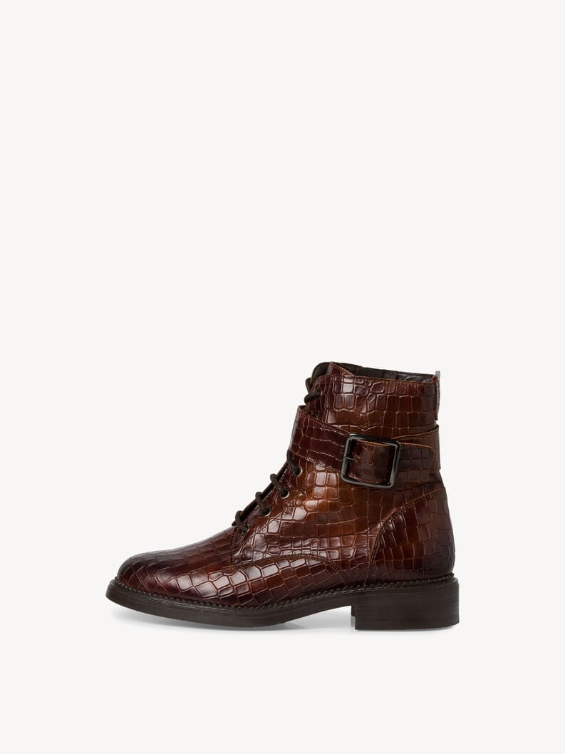 Tamaris | Lederstiefelette - Braun | Cognac Struct.