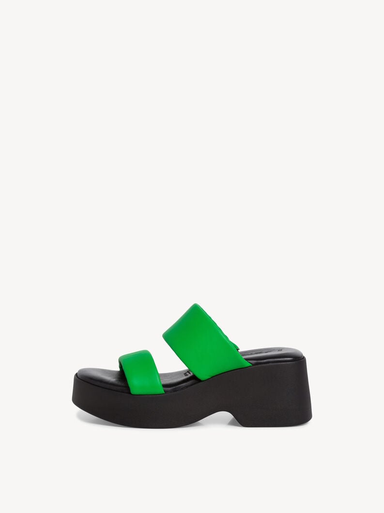 Tamaris | Lederpantolette - Green | Green/Black