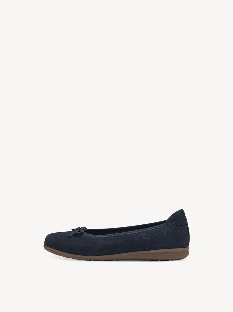 Tamaris | Lederballerina - Blau | Navy