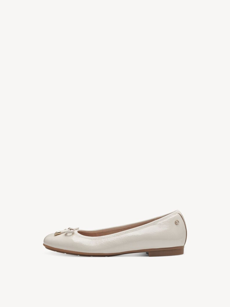 Tamaris | Lederballerina - Beige | Creme Patent