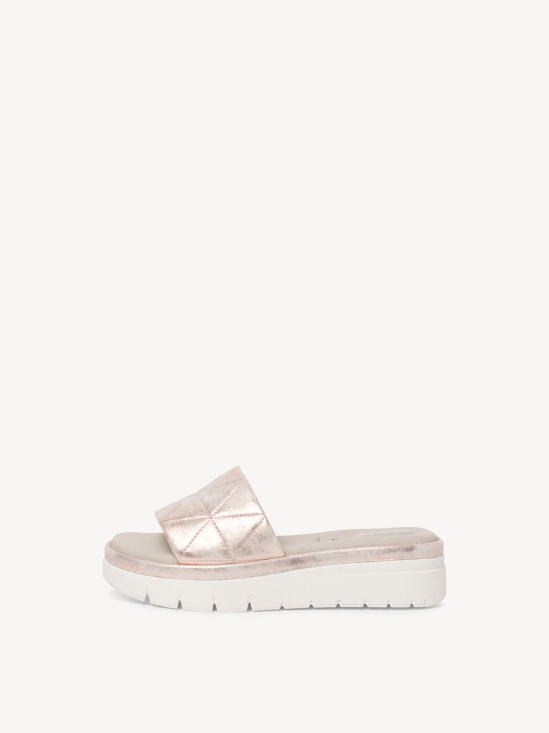 Tamaris | Lederpantolette - Metallic | Cloud Rosegold