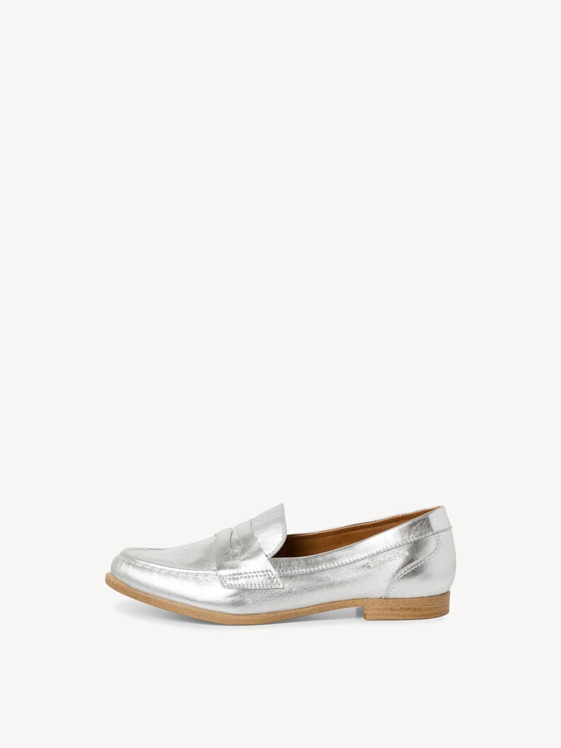 Tamaris | Lederslipper - Silber | Silver