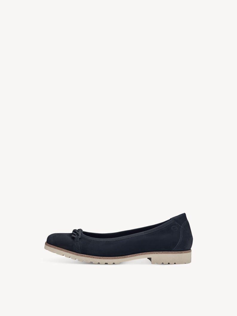 Tamaris | Lederballerina - Blau | Navy