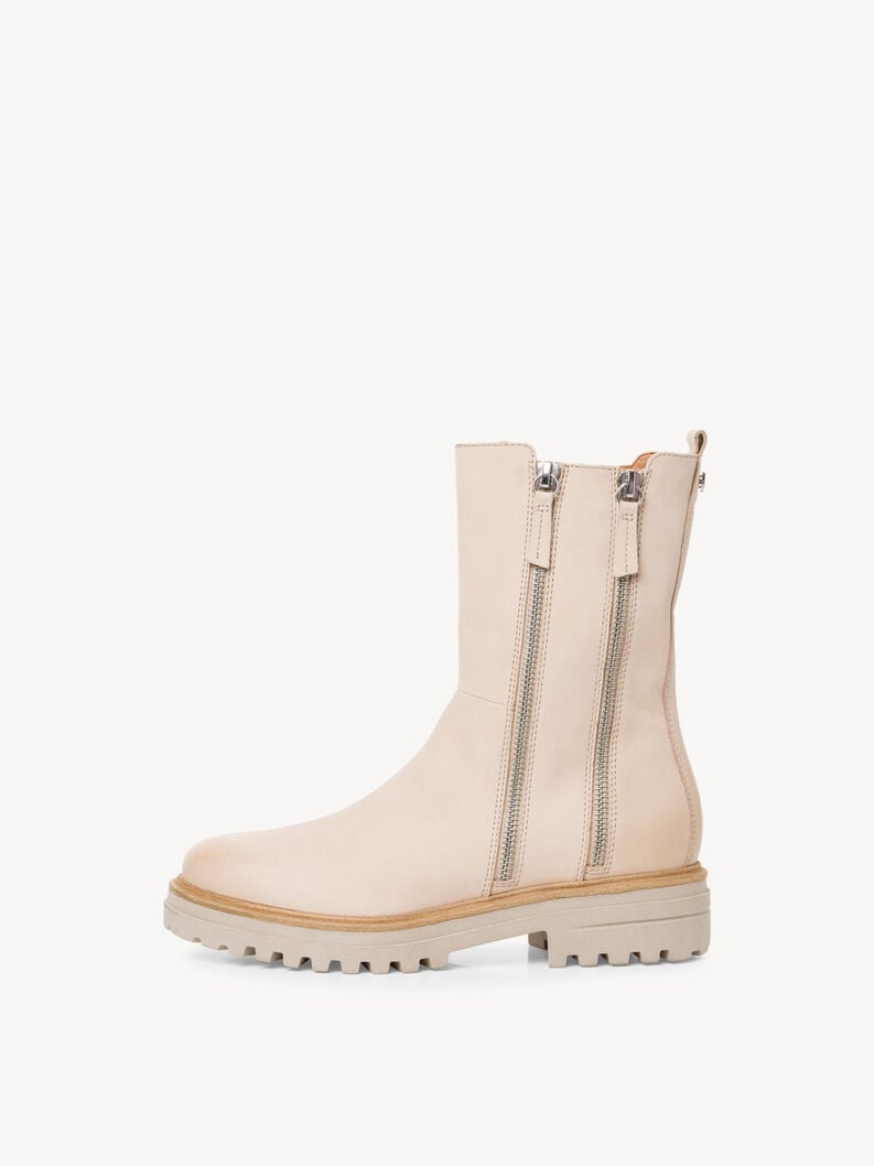 Tamaris | Lederstiefelette - Beige | Ivory