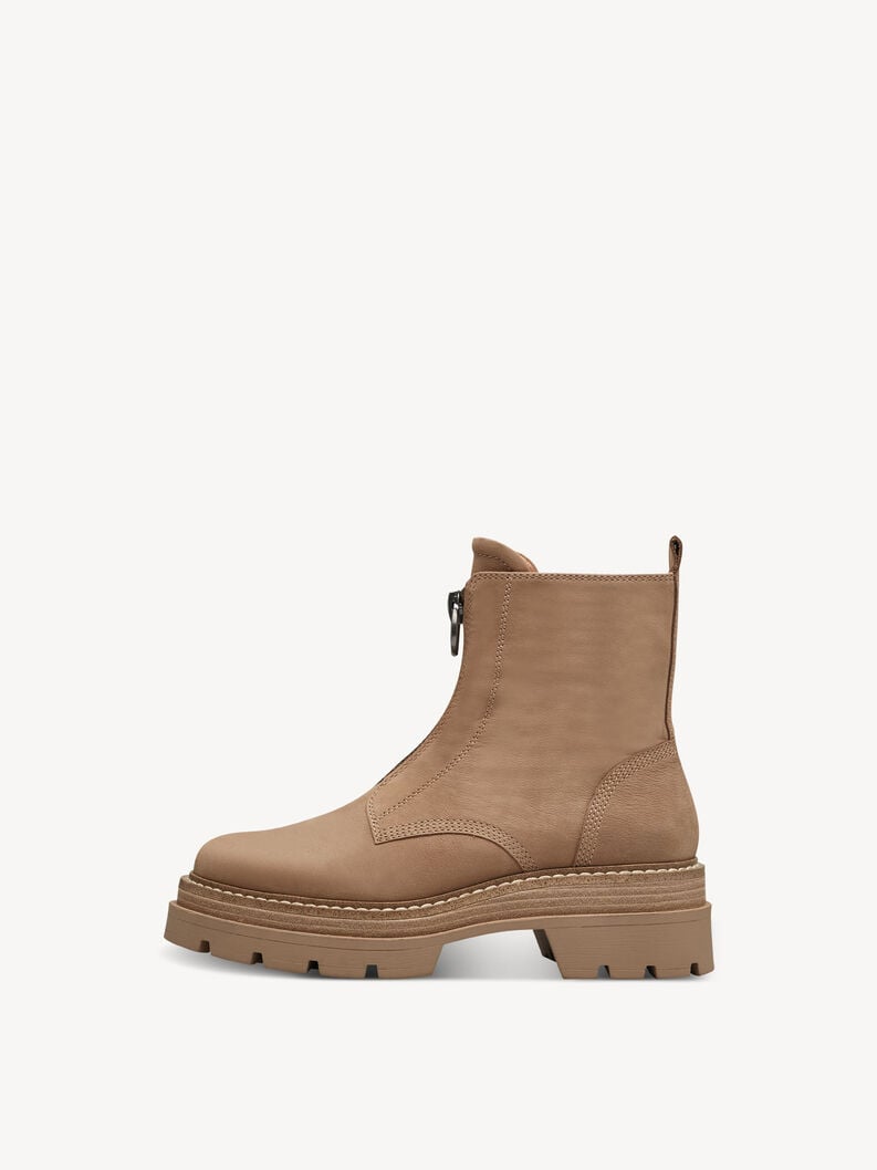 Tamaris | Lederstiefelette - Braun | Camel