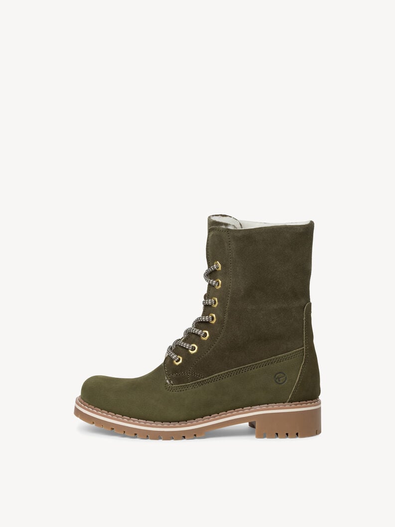 Tamaris | Lederstiefelette - Green Warmfutter | Olive