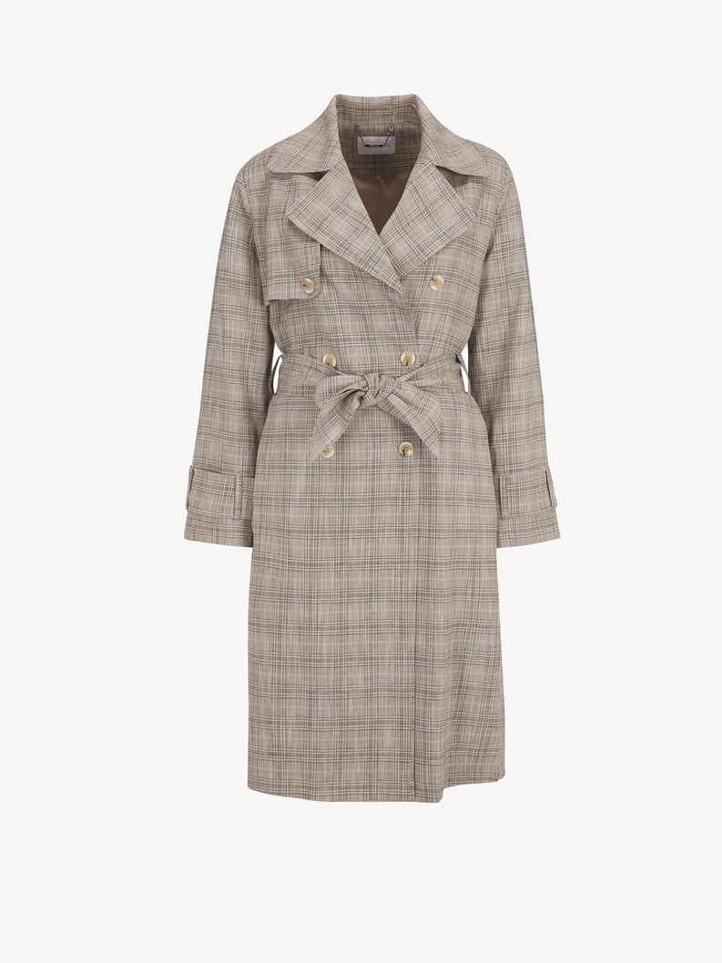 Tamaris | Trenchcoat - Beige | Moonlight Houndstooth Check