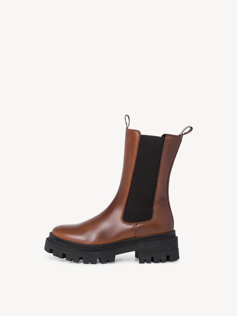 Tamaris | Leder Chelsea Boot - Braun | Cognac Leather