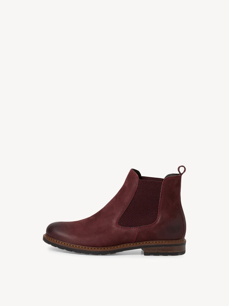 Tamaris | Leder Chelsea Boot - Rot | Red Nubuc