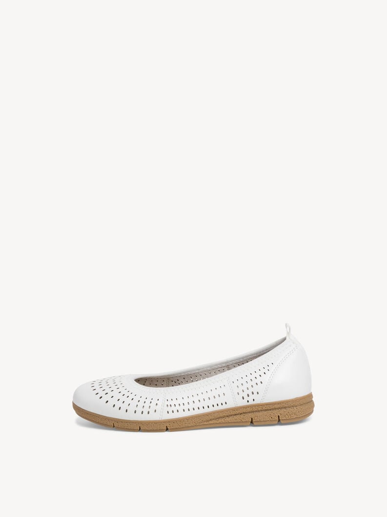 Tamaris | Lederballerina - White | White Nappa