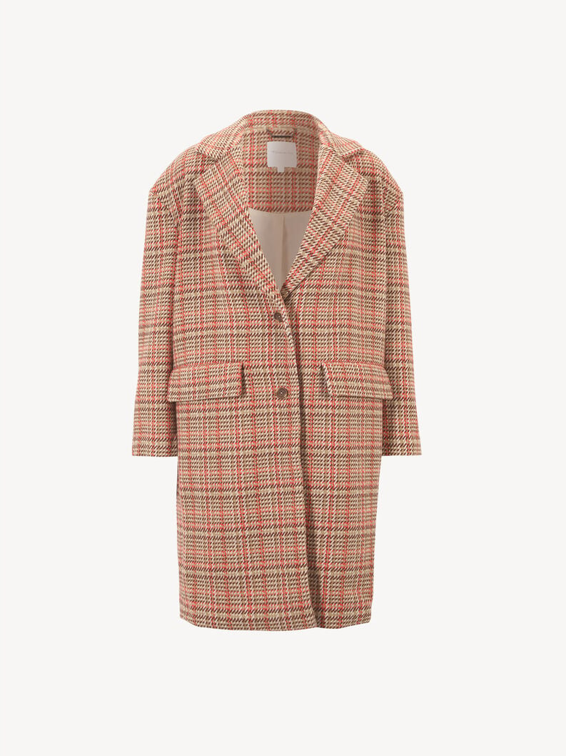 Tamaris | Trenchcoat - Orange | Tapioca Glen Plaid Check