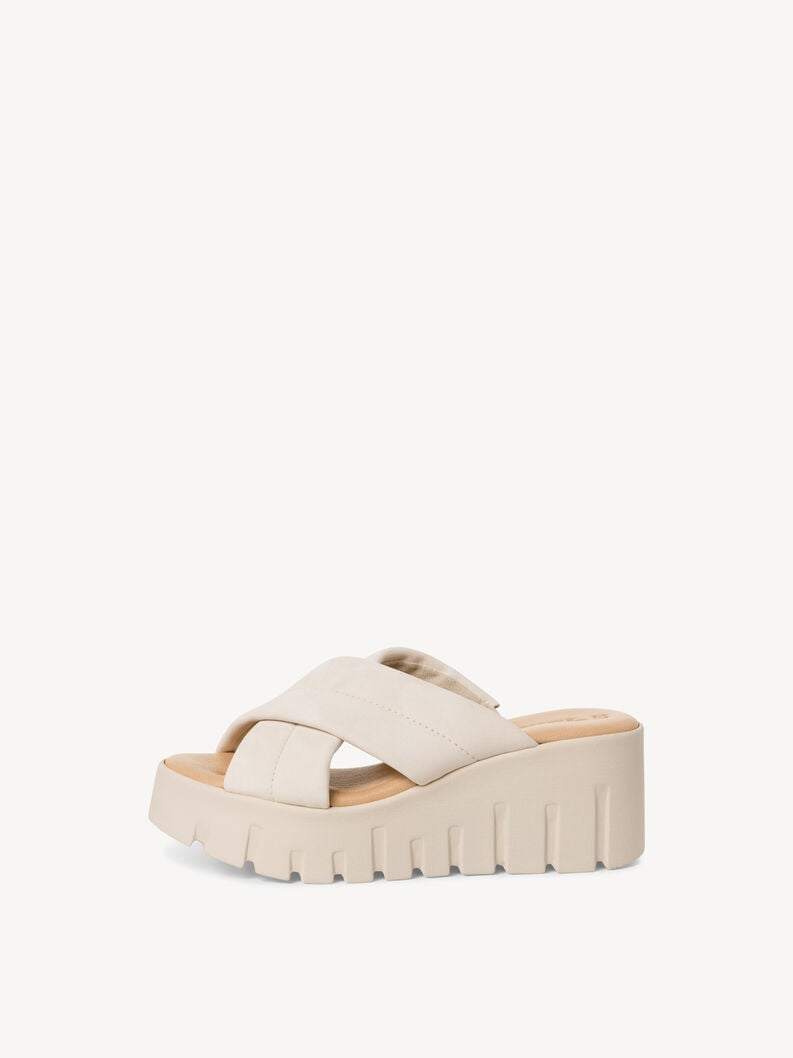 Tamaris | Lederpantolette - Beige | Ivory