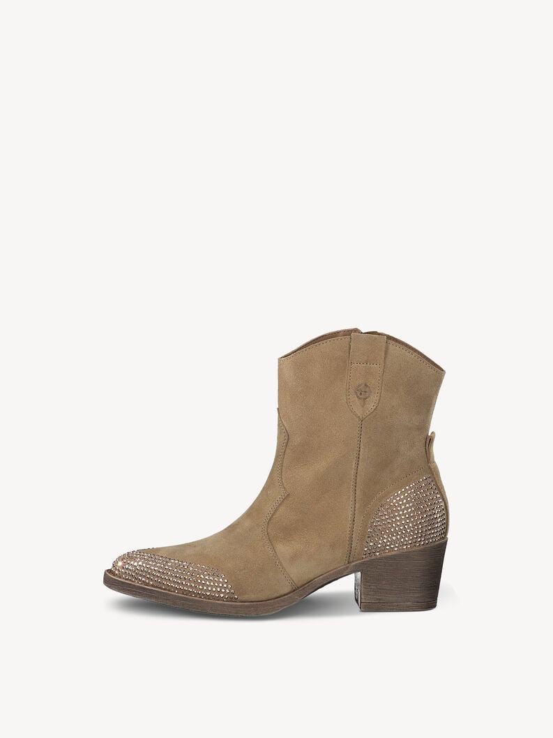 Tamaris | Lederstiefelette - Beige | Camel Comb