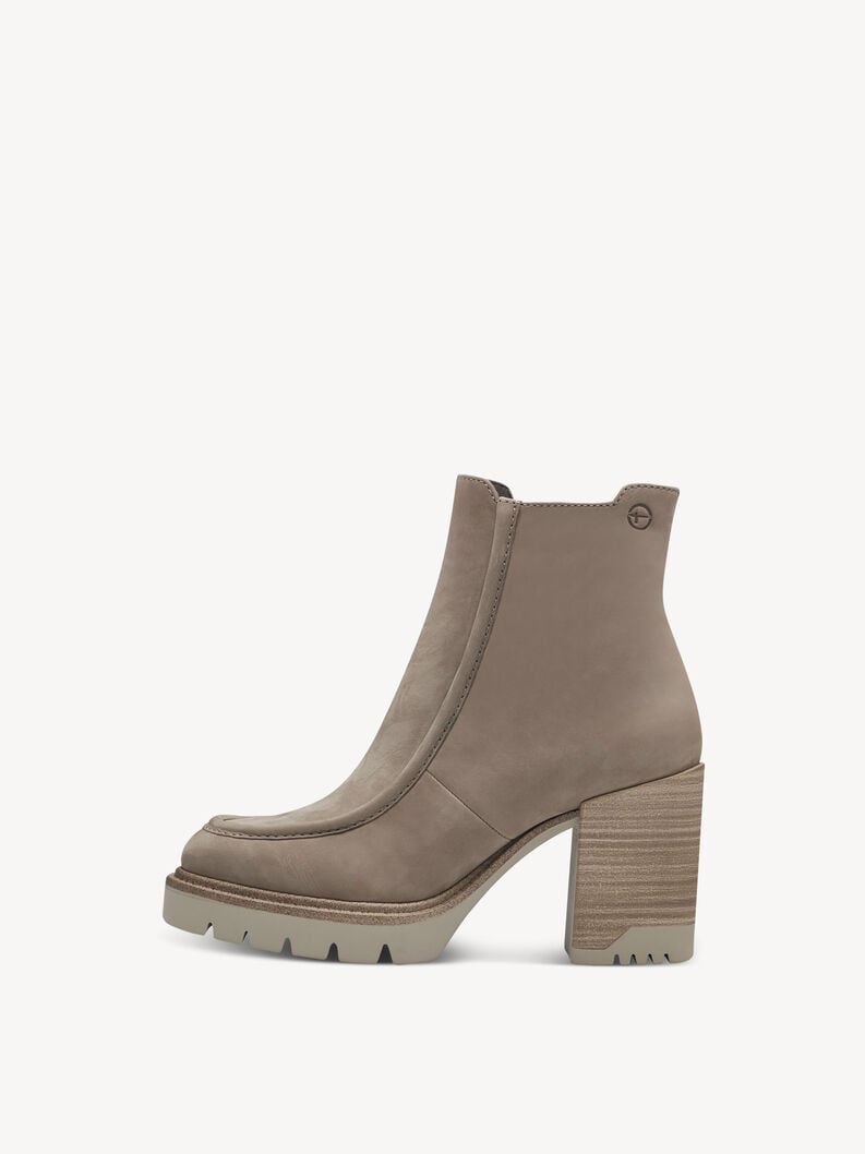 Tamaris | Lederstiefelette - Beige | Taupe