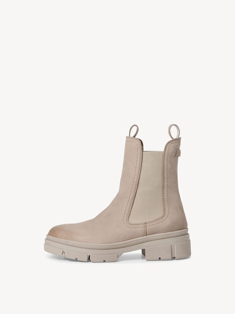 Tamaris | Leder Chelsea Boot - Beige | Taupe Nubuc