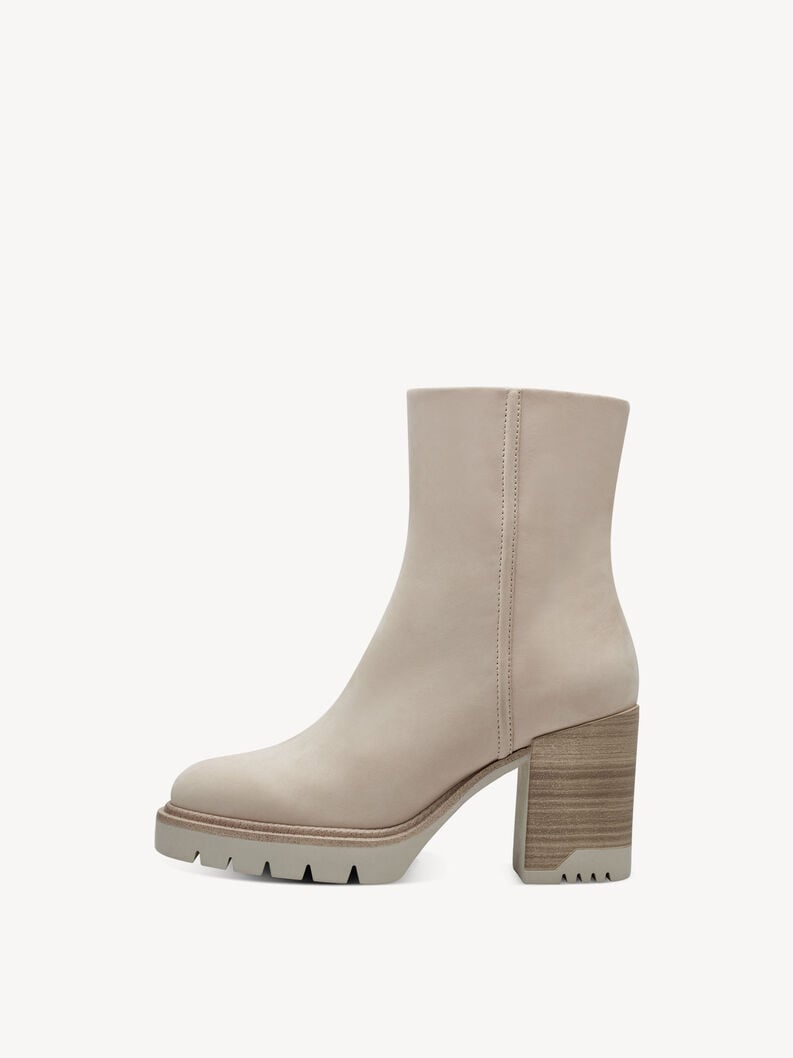 Tamaris | Lederstiefelette - Beige | Ivory