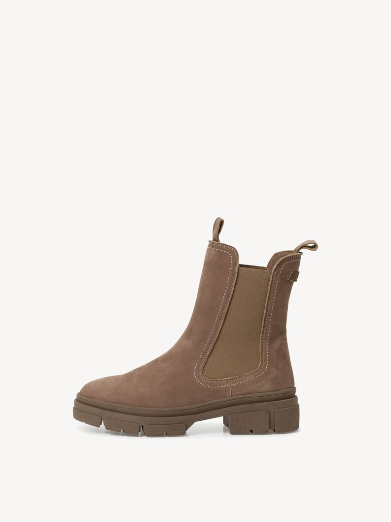 Tamaris | Leder Chelsea Boot - Braun | Pepper Nubuc