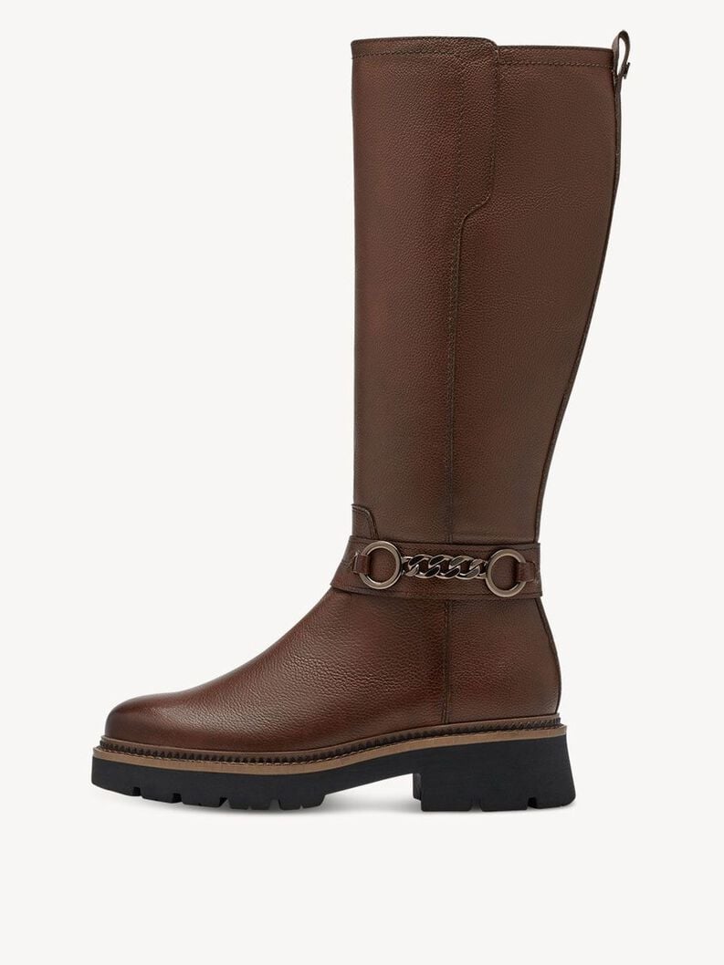 Tamaris | Lederstiefel - Braun | Cognac