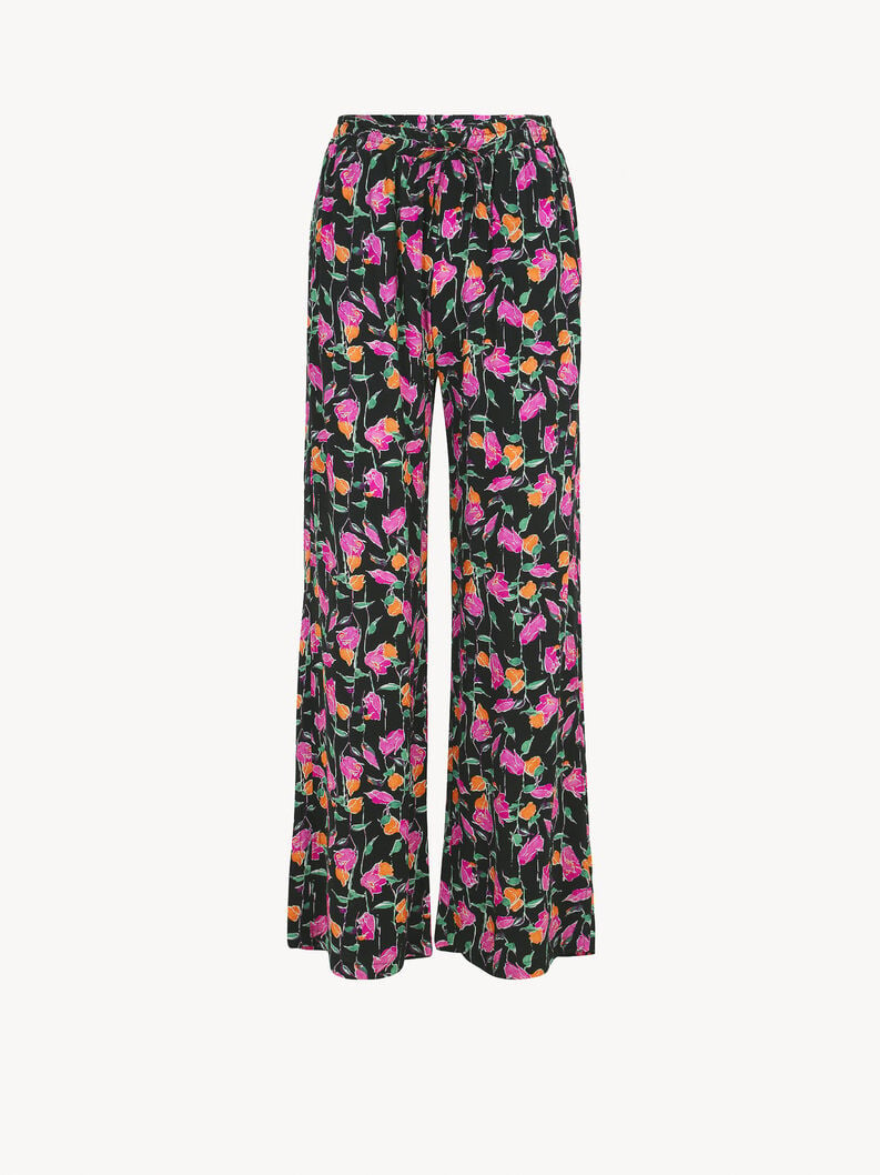 Tamaris | Hose - Schwarz | Black Beauty Multicolor Flower Aop