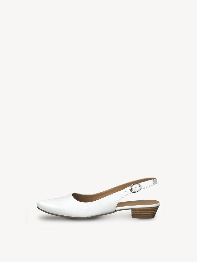 Tamaris | Lederslingpumps - White | White Leather