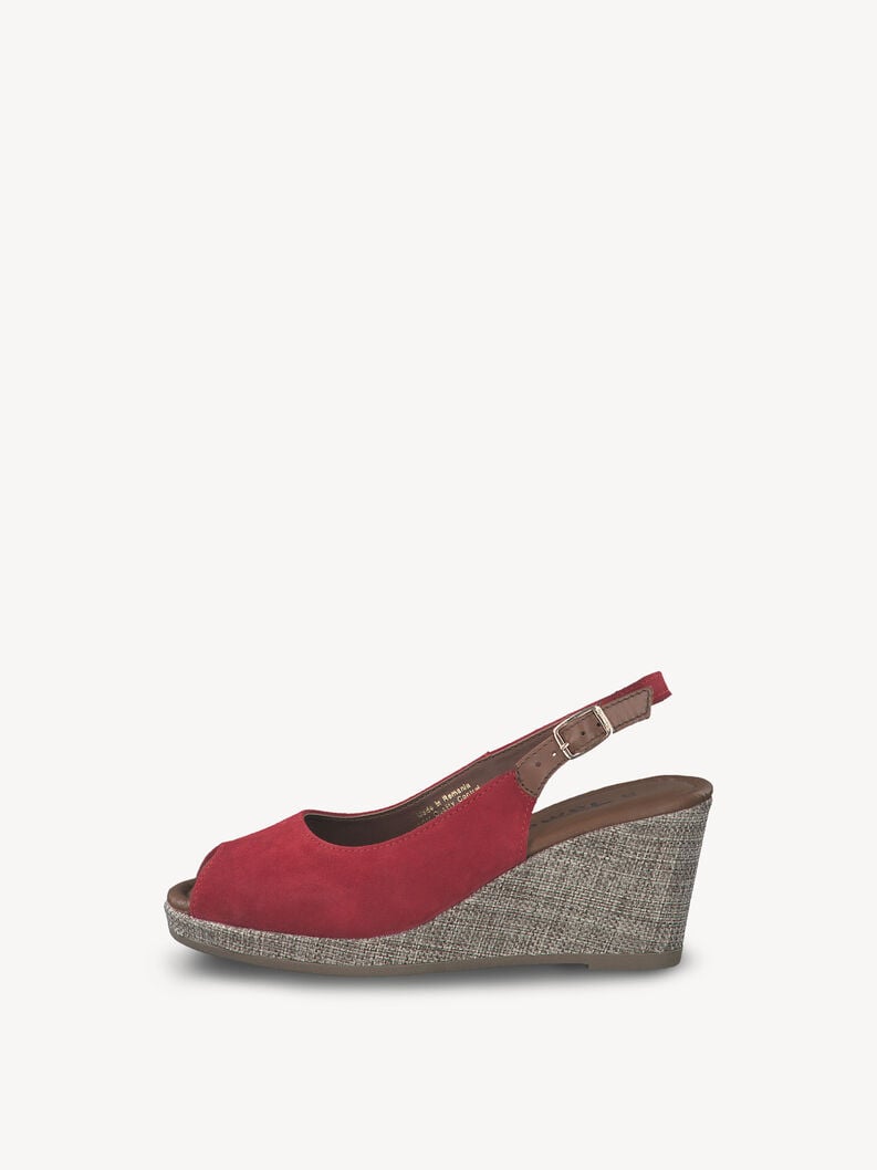 Tamaris | Ledersandalette - Rot | Red/Cuoio