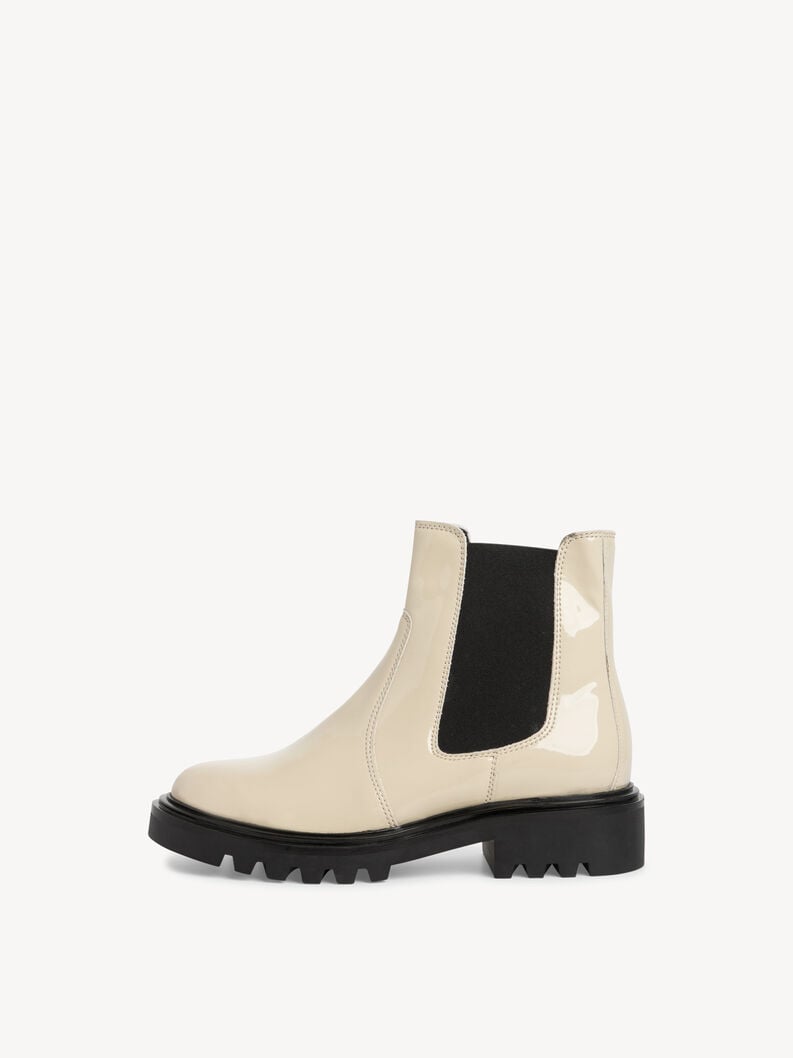 Tamaris | Chelsea Boot - Beige | Ivory Patent