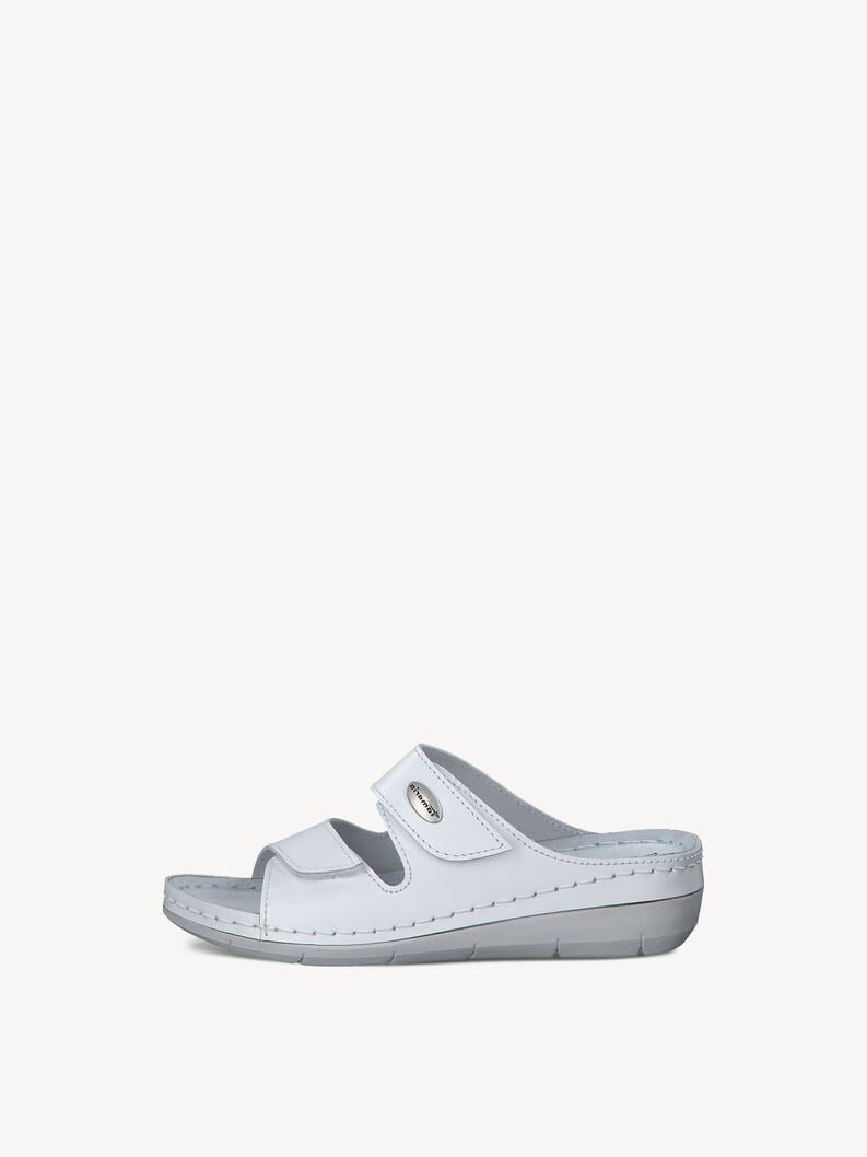 Tamaris | Lederpantolette - White | White Leather