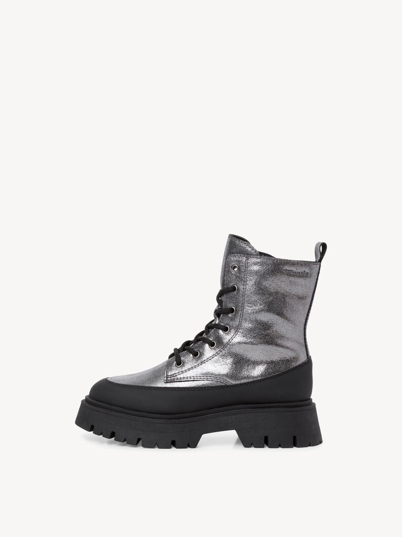 Tamaris | Stiefelette - Silber | Silver Met/Blk